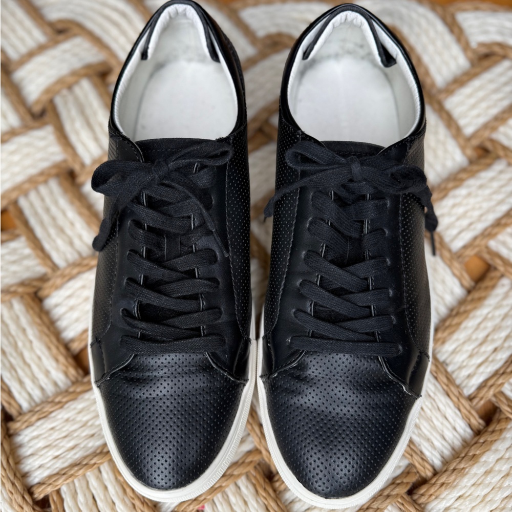 14th& Union Black Perforated Leather Sneakers - Size 11.5